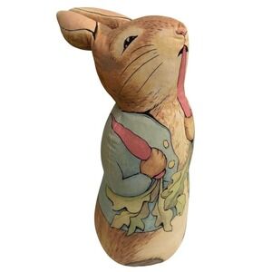 Vintage 1991 The Toy Works Peter Rabbit Plush Beatrix Potter Door Stop 14" EUC